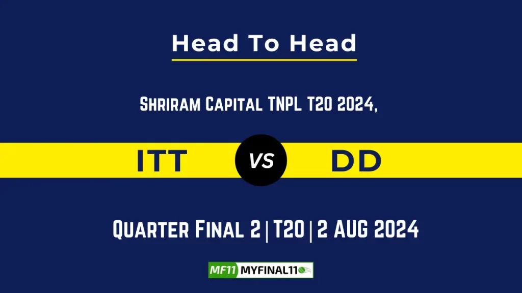 ITT vs DD Player Battle, Head to Head Team Stats, Player Record – Tamil Nadu Premier League , 2024