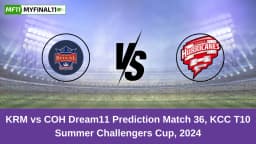 KRM vs COH Dream11 Prediction Today: Match 36 Pitch Report, and Player Stats | KCC T10 Summer Challengers Cup