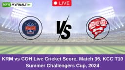 KRM vs COH Live Score: Scorecard, Ball by Ball Commentary – Match 36, KCC T10 Summer Challengers Cup