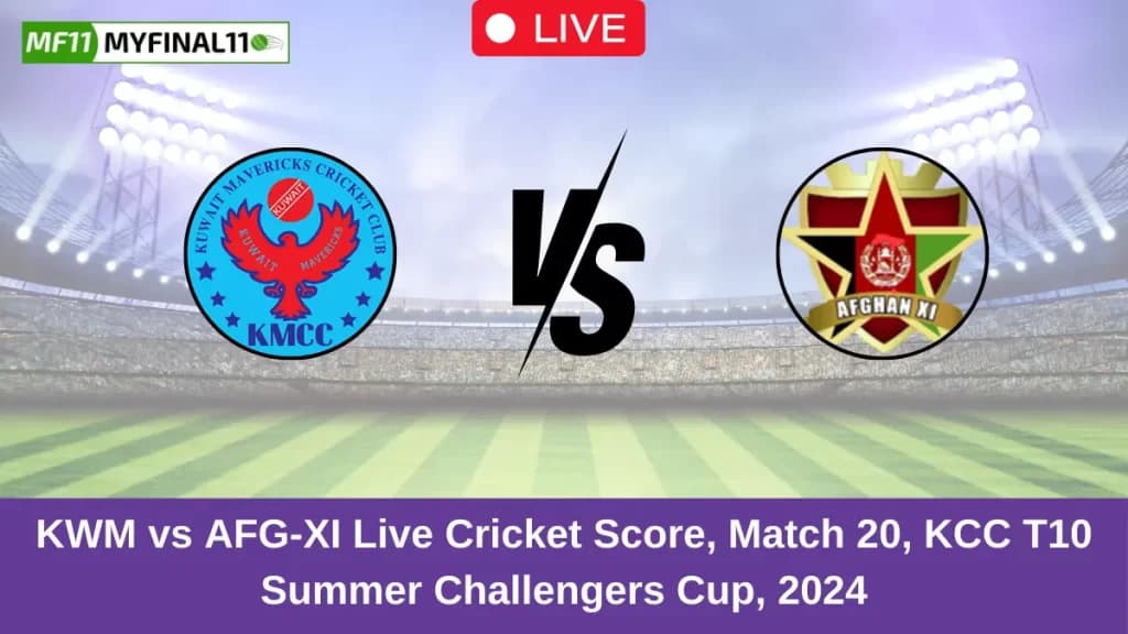 KWM vs AFG-XI Live Score: Scorecard, Ball by Ball Commentary – Match 20, KCC T10 Summer Challengers Cup