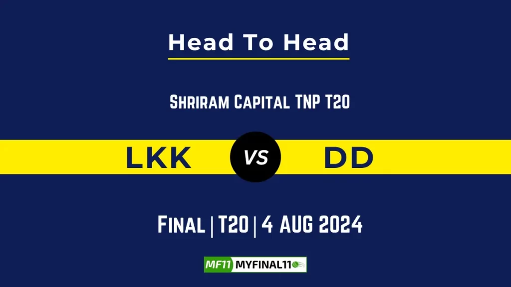 LKK vs DD Player Battle, Head to Head Team Stats, Player Record – Tamil Nadu Premier League, 2024