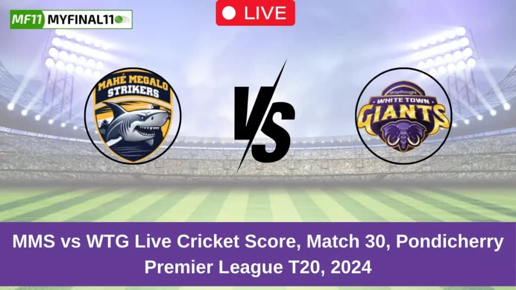 MMS vs WTG Live Score: Scorecard, Commentary – Match 30, Pondicherry Premier League