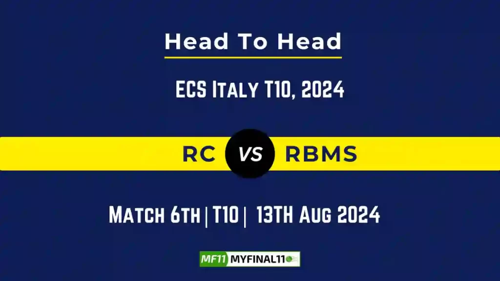RC vs RBMS Player Battle, Head to Head Team Stats, Player Record – ECS Italy T10, 2024