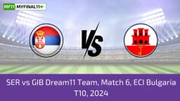 SER vs GIB Dream11 Prediction Today: Match 6 Pitch Report, and Player Stats | ECI Bulgaria T10, 2024