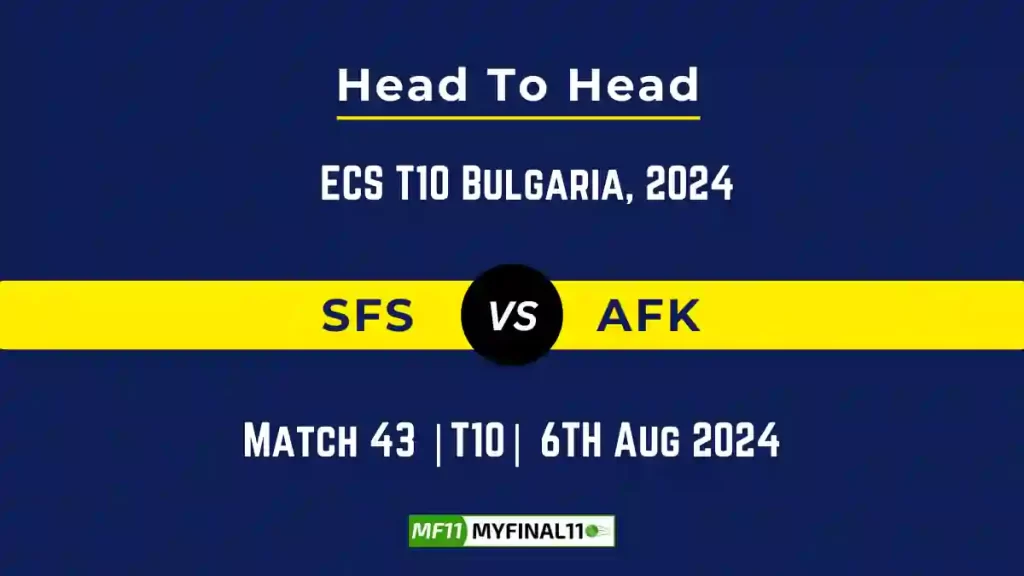 SFS vs AFK Player Battle, Head to Head Team Stats, Player Record – ECS T10 Bulgaria, 2024