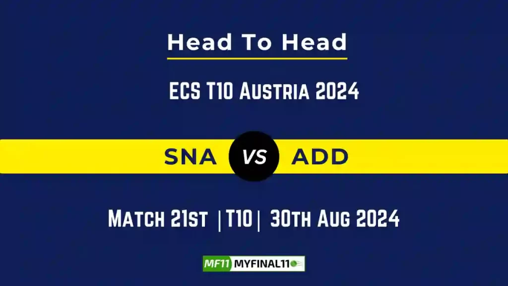 SNA vs ADD Player Battle, Head to Head Team Stats, Team Record – ECS T10 Austria 2024