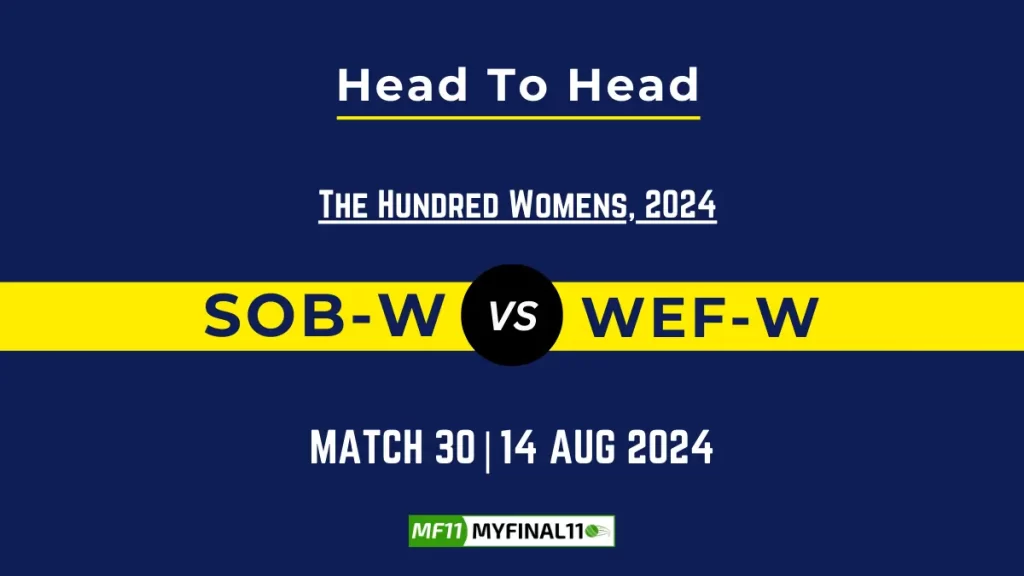 SOB-W vs WEF-W Player Battle, Head to Head Team Stats, Player Record – The Hundred Womens, 2024