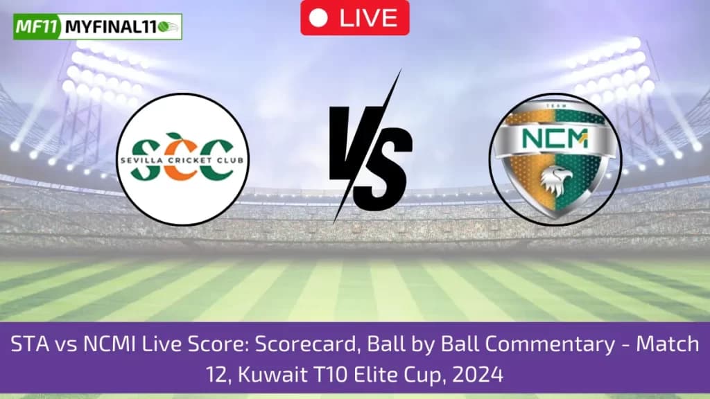 STA vs NCMI Live Score: Scorecard, Ball by Ball Commentary – Match 12, Kuwait T10 Elite Cup, 2024