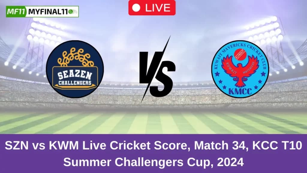 SZN vs KWM Live Score: Scorecard, Ball by Ball Commentary – Match 34, KCC T10 Challengers Cup 2024