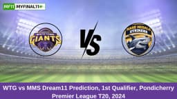 WTG vs MMS Dream11 Prediction Today: 1st Qualifier Pitch Report & Stats – Pondicherry Premier League 2024