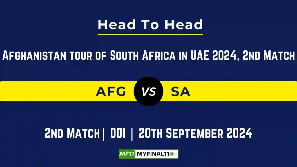 AFG vs SA Player Battle, Head to Head, Team Stats, Team Record, 2nd ODI – Afghanistan tour of South Africa 2024