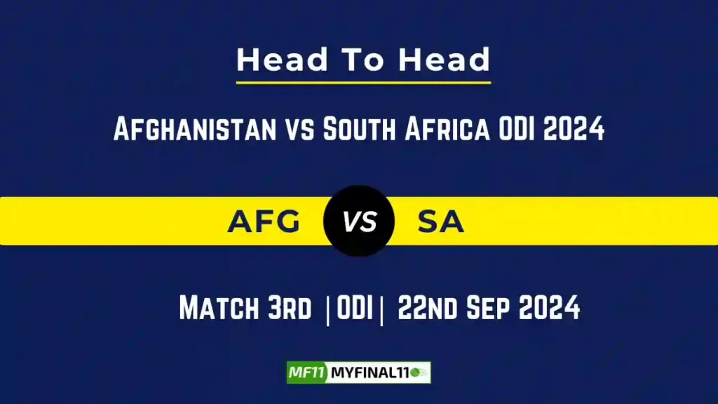 AFG vs SA Player Battle, Head to Head Team Stats, Team Record – Afghanistan vs South Africa ODI 2024