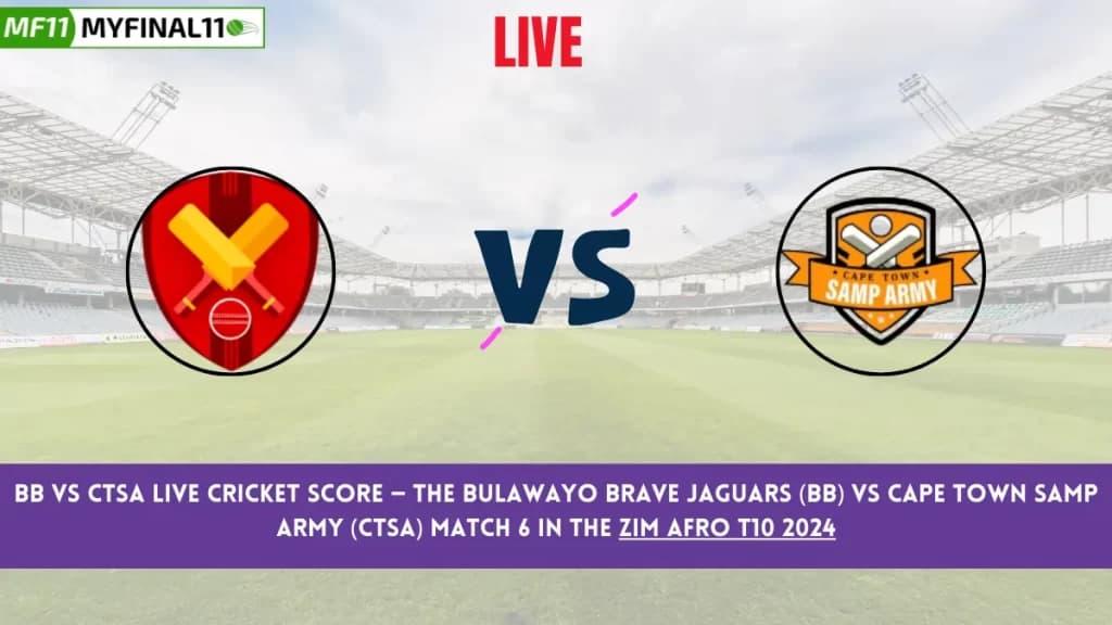 BB vs CTSA Live Score: Scorecard, Ball by Ball Commentary – Match 6, Zim Afro T10 2024