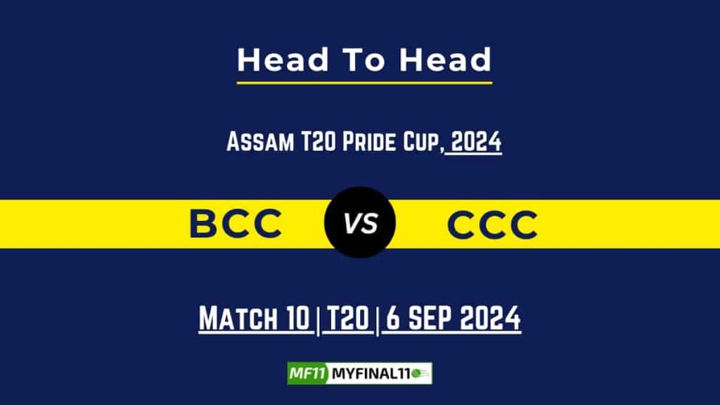 BCC vs CCC Player Battle, Head to Head Team Stats, Team Record – Assam T20 Pride Cup, 2024