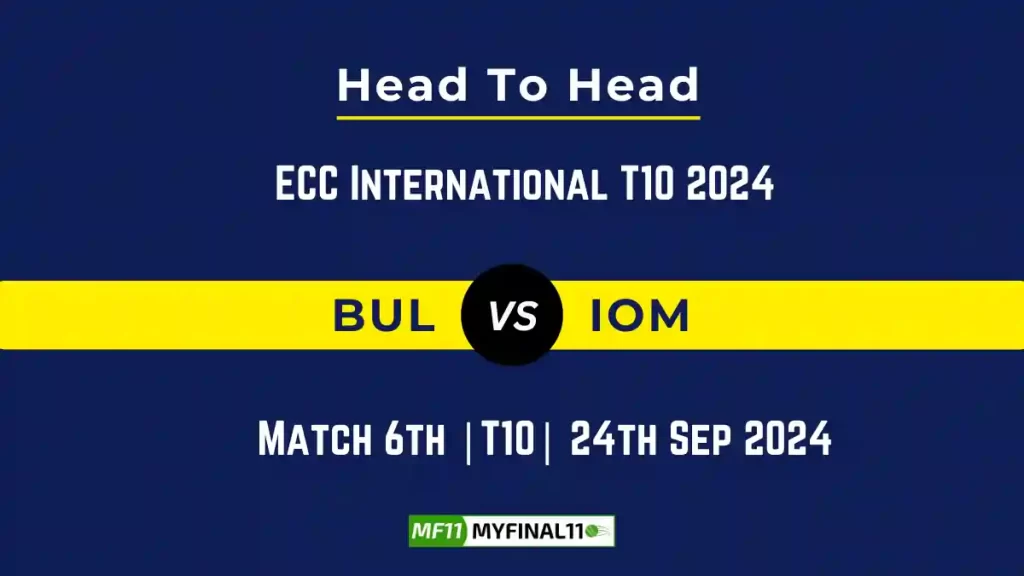 BUL vs IOM Player Battle, Head to Head Team Stats, Team Record – ECC International T10 2024