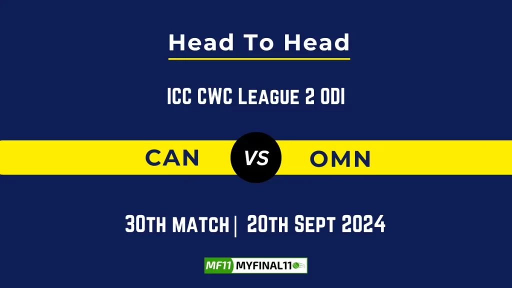 CAN vs OMN Player Battle, Head to Head Team Stats, Player Record: ICC CWC League 2 ODI- 30th Match
