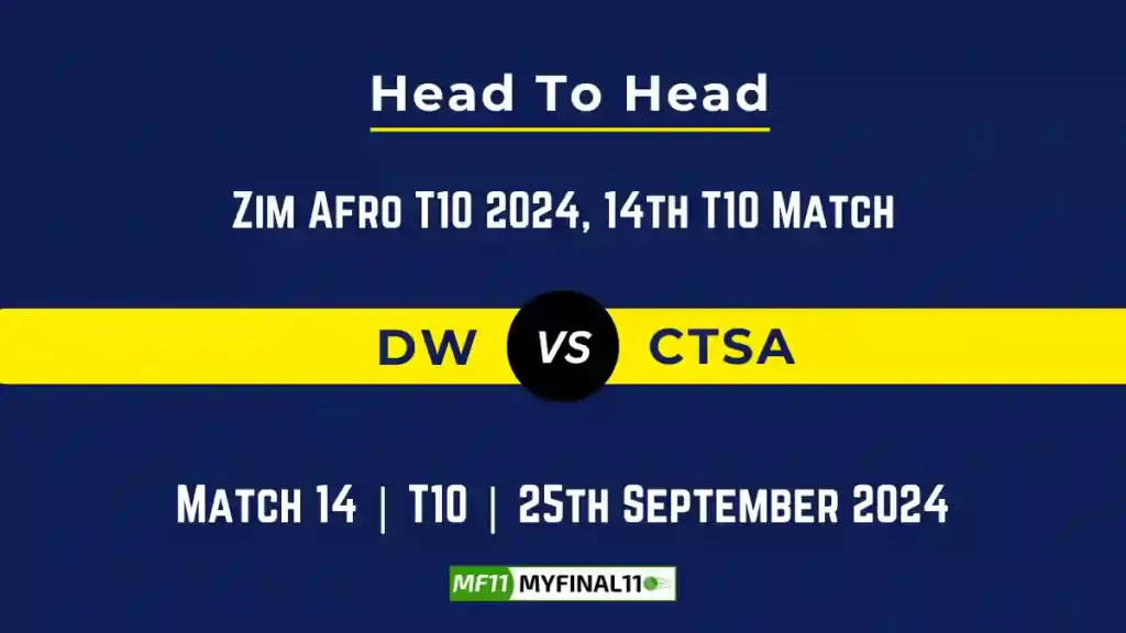 DW vs CTSA Player Battle, Head to Head Team Stats, Team Record – Zim Afro T10 2024