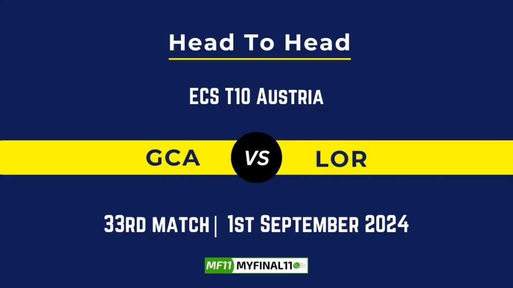 GCA vs LOR Player Battle, Head to Head Team Stats, Player Record: ECS T10 Austria – Match 33