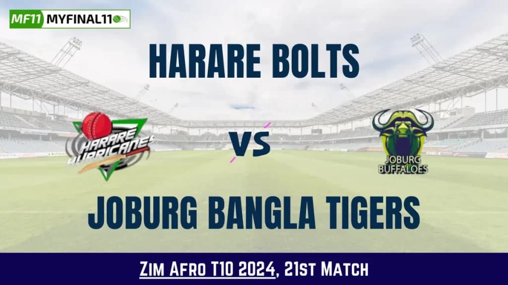 HB vs JBT Dream11 Prediction Today: Match 21 Pitch Report, and Key Player | Zim Afro T10 2024