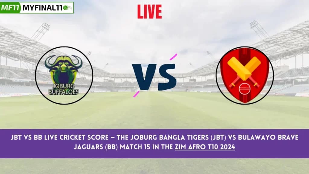 JBT vs BB Live Score: Scorecard, Ball by Ball Commentary – Match 15, Zim Afro T10 2024