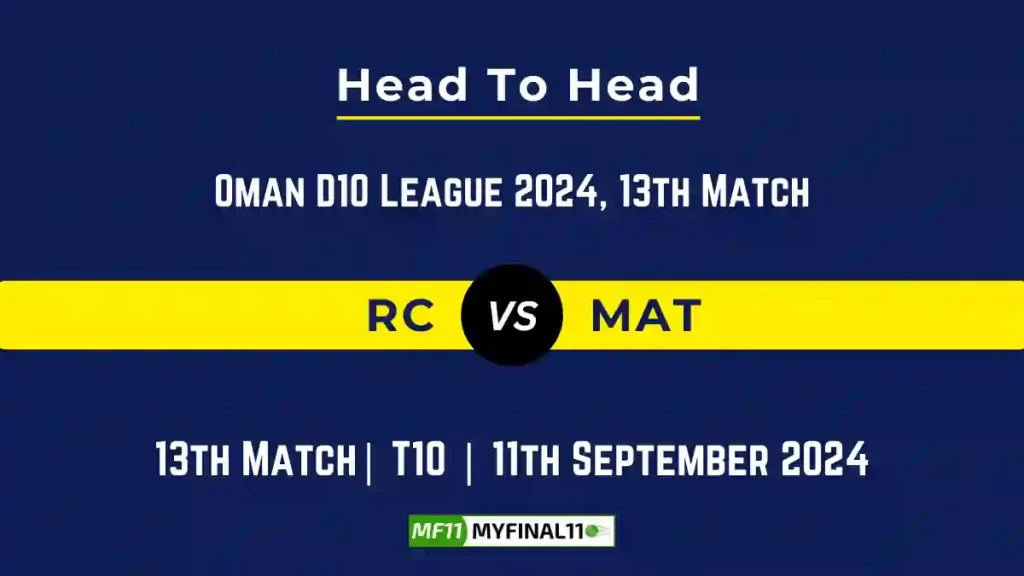 RC vs MAT Player Battle, Head to Head Team Stats, Team Record – Oman D10 League 2024