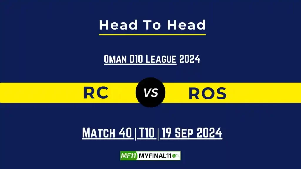 RC vs ROS Player Battle, Head to Head Team Stats, Player Record: Oman D10 League- Match 40