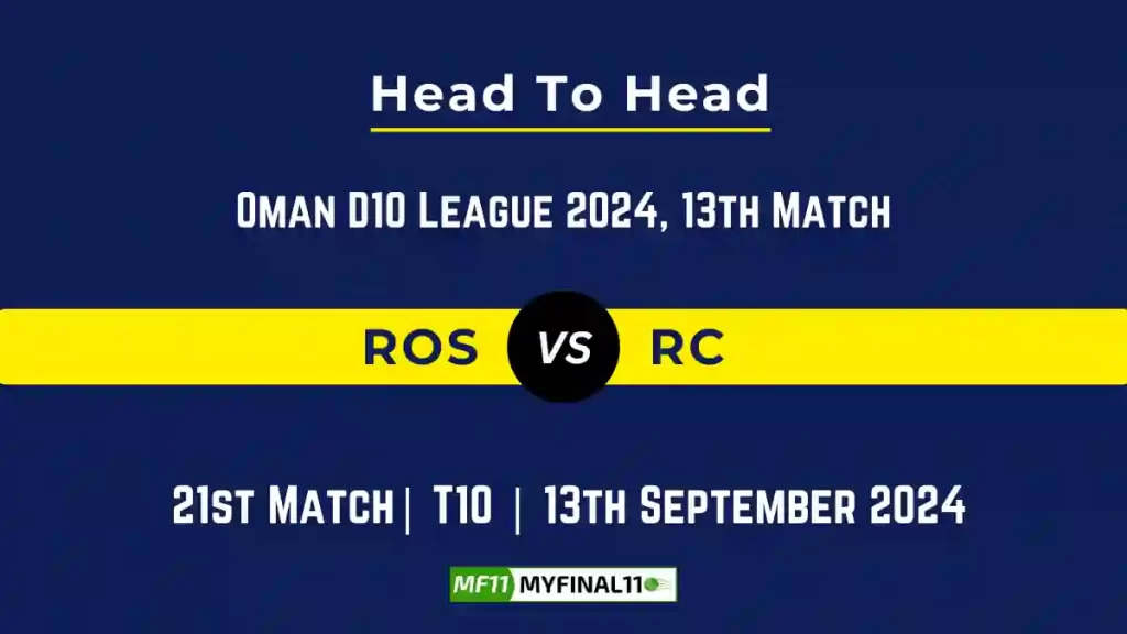 ROS vs RC Player Battle, Head to Head Team Stats, Team Record – Oman D10 League 2024