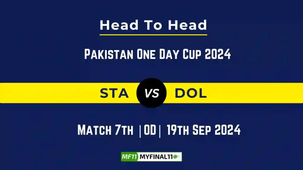 STA vs DOL Player Battle, Head to Head Team Stats, Team Record – Pakistan One Day Cup, 2024