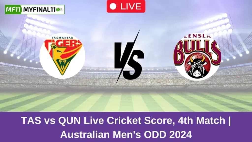 TAS vs QUN Live Score: Scorecard, Ball by Ball Commentary – 4th Match, Australian Men’s ODD 2024
