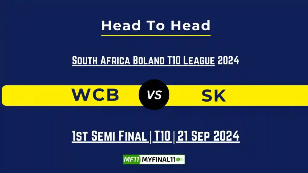 WCB vs SK Player Battle, Head to Head Team Stats, Player Record: South Africa Boland T10 League – Match 1st Semi Final