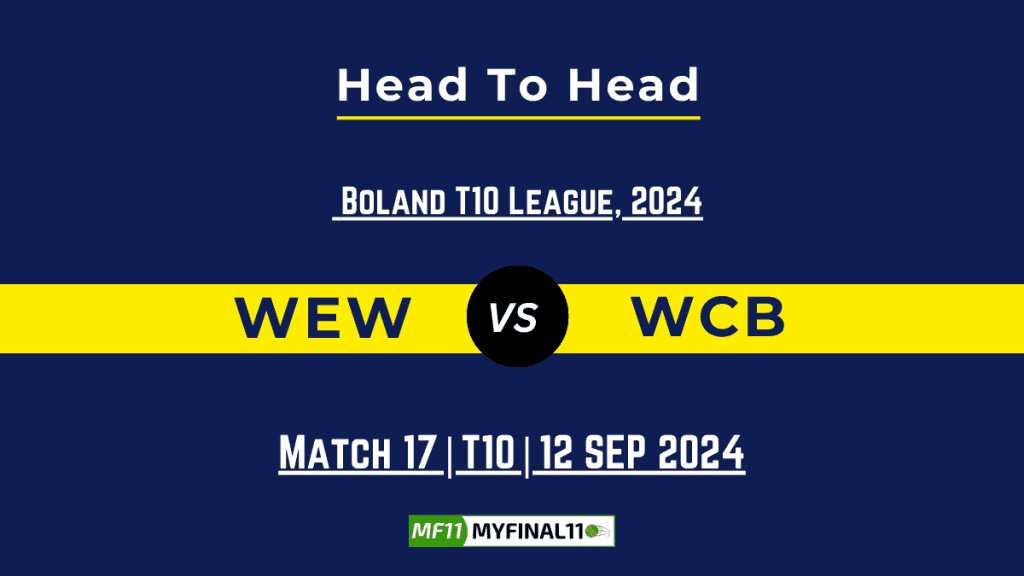 WEW vs WCB Player Battle, Head to Head Team Stats, Player Record: South Africa Boland T10 League – Match 17