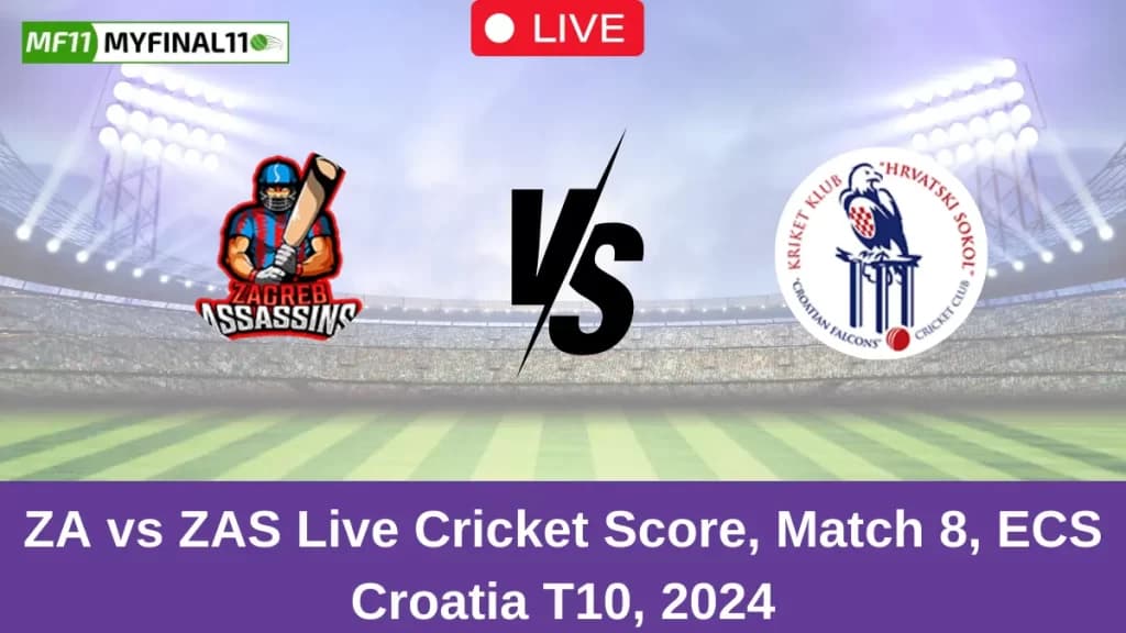 ZA vs ZAS Live Score: Scorecard, Ball by Ball Commentary – Match 8, ECS T10 Croatia 2024