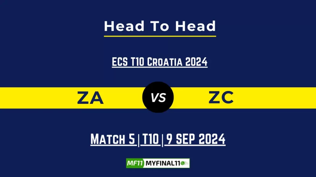 ZA vs ZC Player Battle, Head to Head Team Stats, Player Record: ECS T10 Croatia, 2024- 5th Match Zagreb Assassins