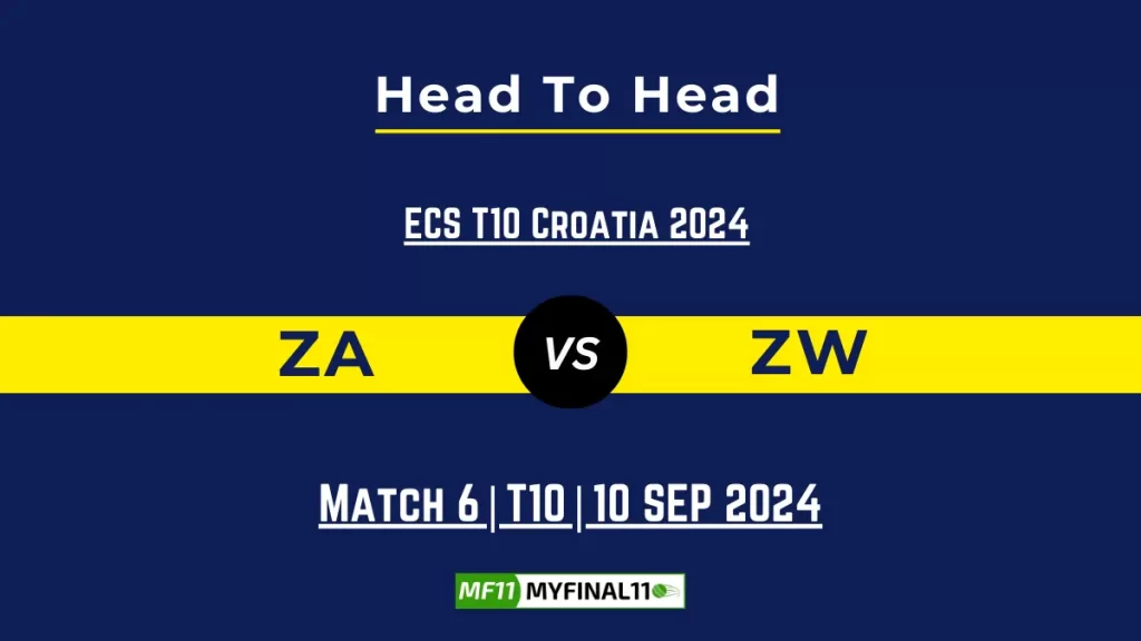 ZA vs ZW Player Battle, Head to Head Team Stats, Team Record – ECS T10 Croatia 2024