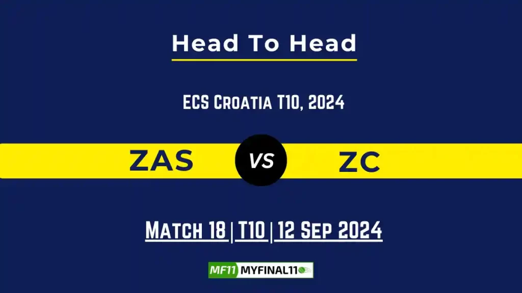 ZAS vs ZC Player Battle, Head to Head Team Stats, Team Record – ECS T10 Croatia 2024