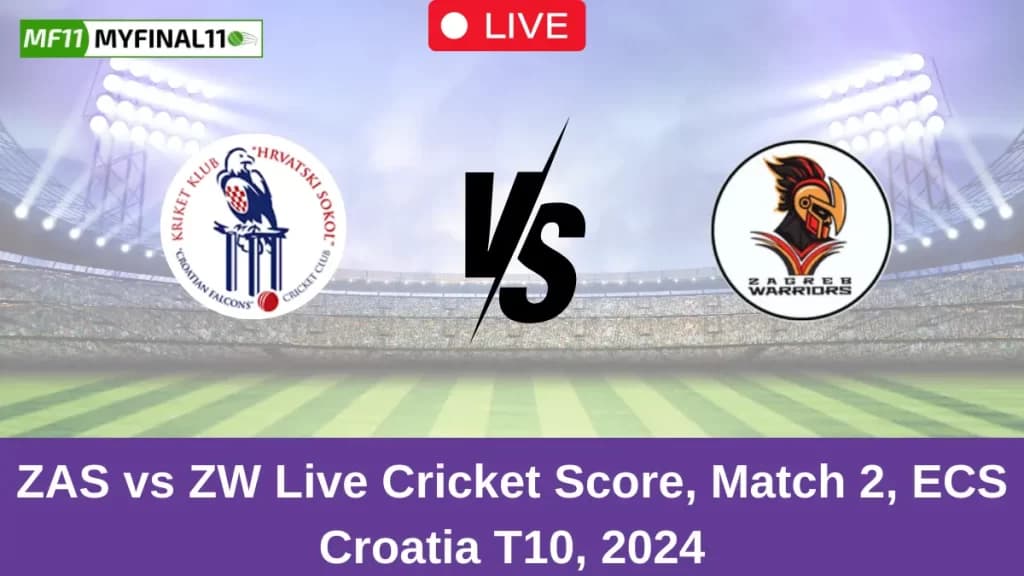 ZAS vs ZW Live Score: Scorecard, Ball by Ball Commentary – Match 2, ECS T10 Croatia 2024
