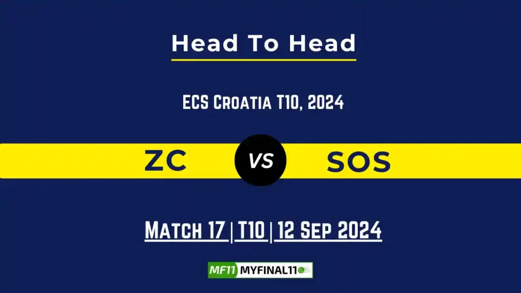 ZC vs SOS Player Battle, Head to Head Team Stats, Team Record – ECS T10 Croatia 2024
