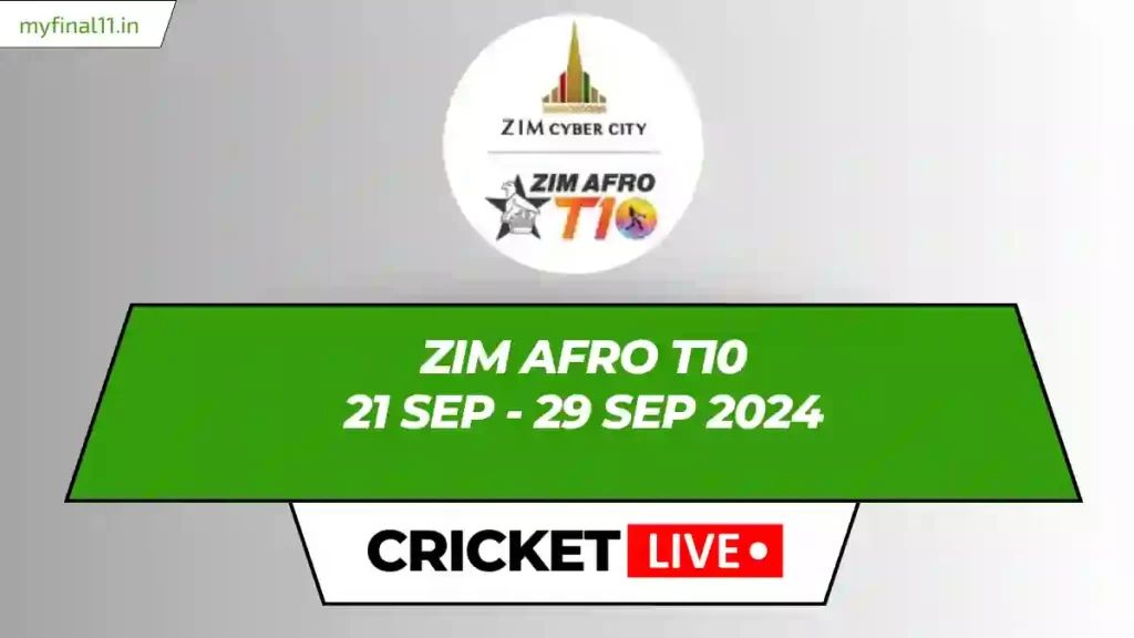 Zim Afro T10 Live Score, Matches, Schedule, Results, Points Table 2024