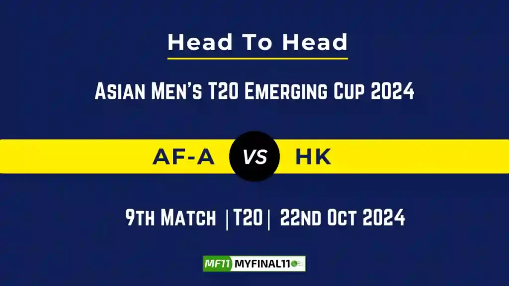 AF-A vs HK Player Battle, Head to Head Team Stats, Team Record – Asian Men’s T20 Emerging Cup 2024