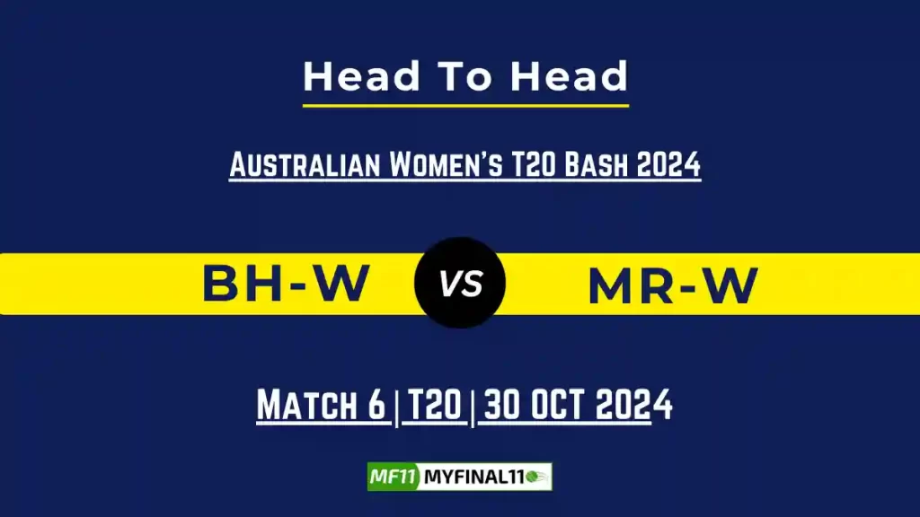 BH-W vs MR-W Player Battle, Head to Head Team Stats, Team Record – Australian Women’s T20 Bash 2024