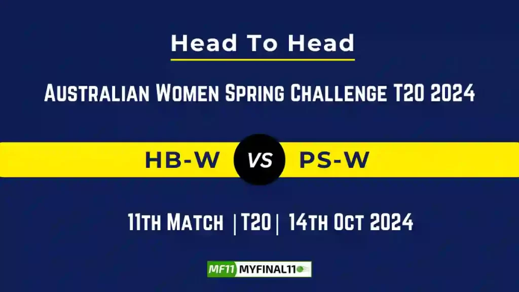HB-W vs PS-W Player Battle, Head to Head Team Stats, Team Record – Australian Women Spring Challenge T20 2024