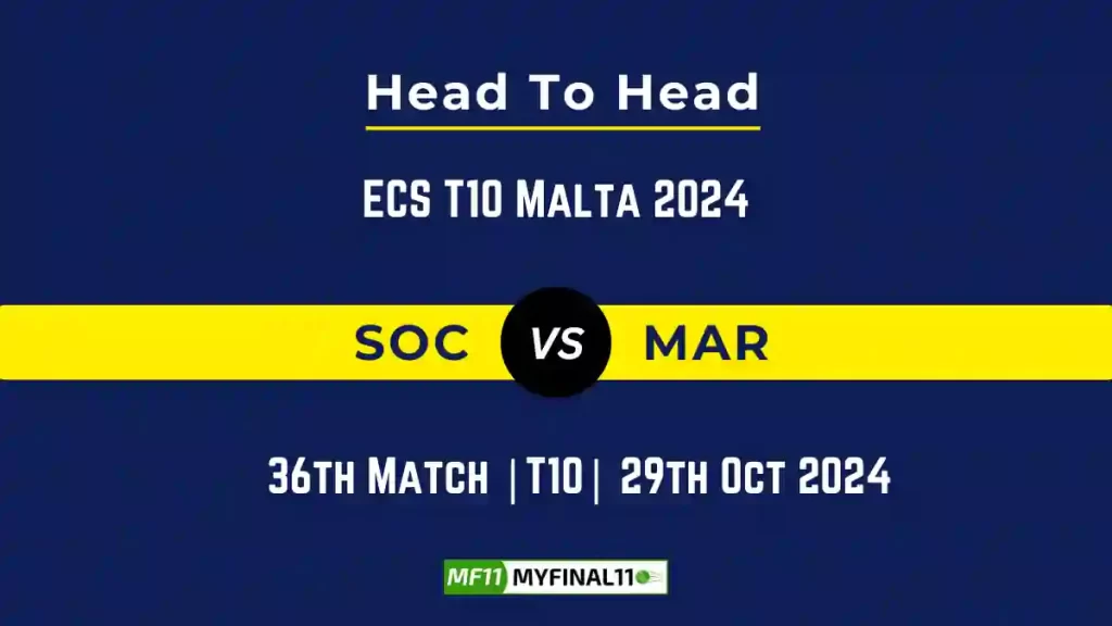 SOC vs MAR Player Battle, Head to Head Team Stats, Team Record – ECS T10 Malta 2024