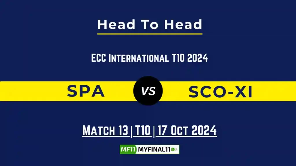 SPA vs SCO-XI Player Battle, Head to Head Team Stats, Player Record: ECC International T10