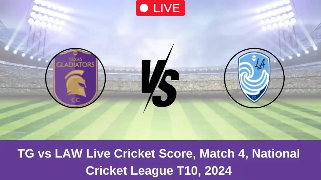 TG vs LAW Live Score: Scorecard, Ball by Ball Commentary – Match 4, USA National Cricket League T10 2024