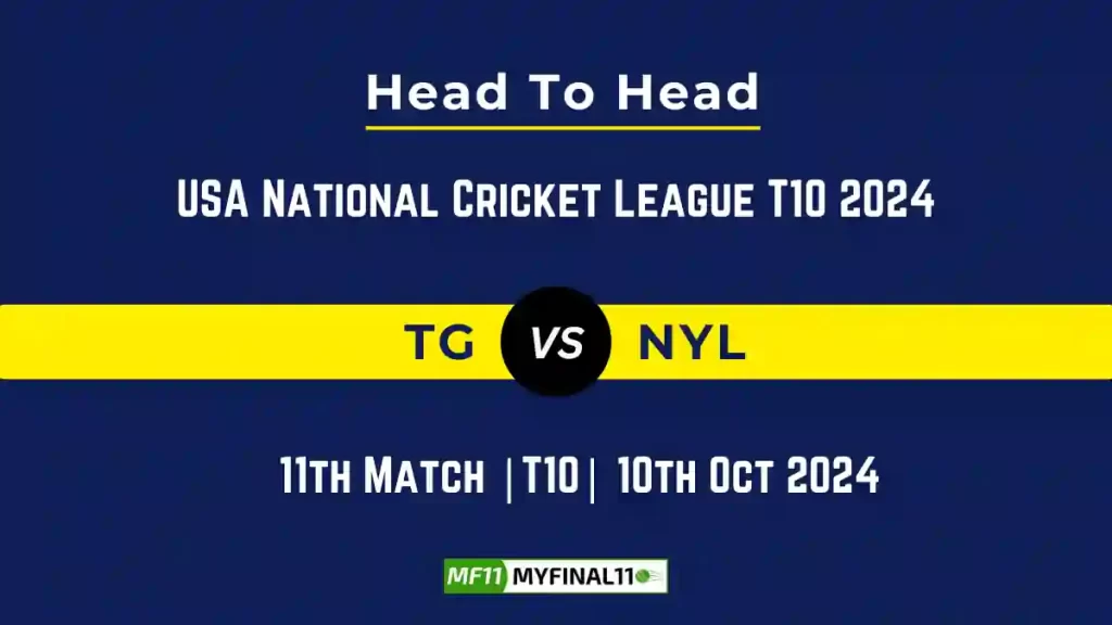 TG vs NYL Player Battle, Head to Head Team Stats, Team Record – USA National Cricket League T10 2024