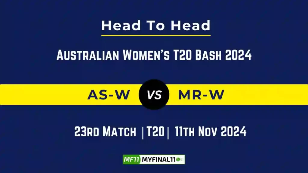 AS-W vs MR-W Player Battle, Head to Head Team Stats, Team Record – Australian Women’s T20 Bash 2024