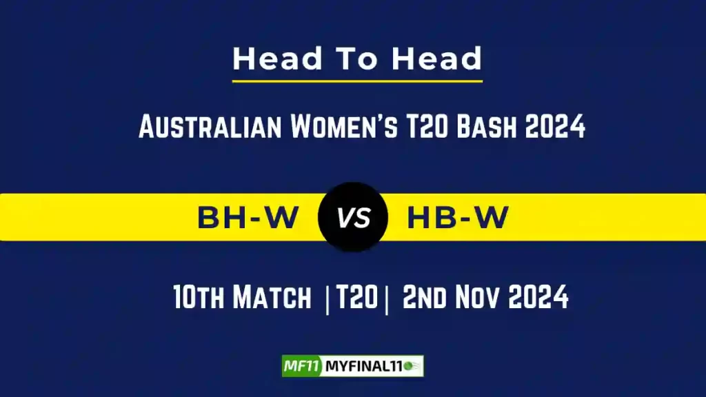 BH-W vs HB-W Player Battle, Head to Head Team Stats, Team Record – Australian Women’s T20 Bash 2024