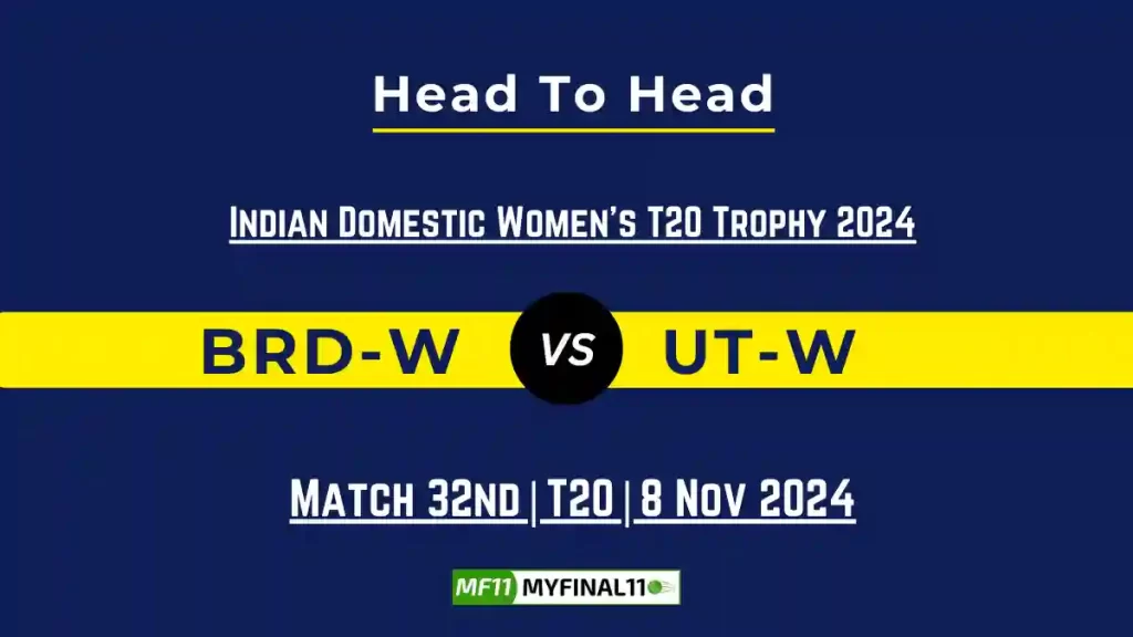 BRD-W vs UT-W Player Battle, Head to Head Team Stats, Team Record – Indian Domestic Women’s T20 Trophy 2024
