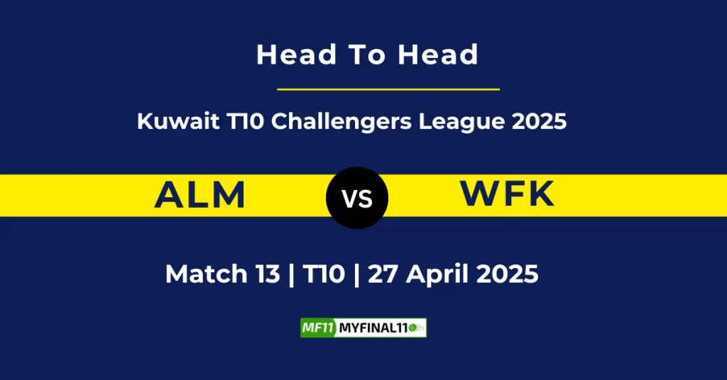 ALM vs WFK Player Battle & Head to Head Team Stats – KCC T10 Challengers League 2025