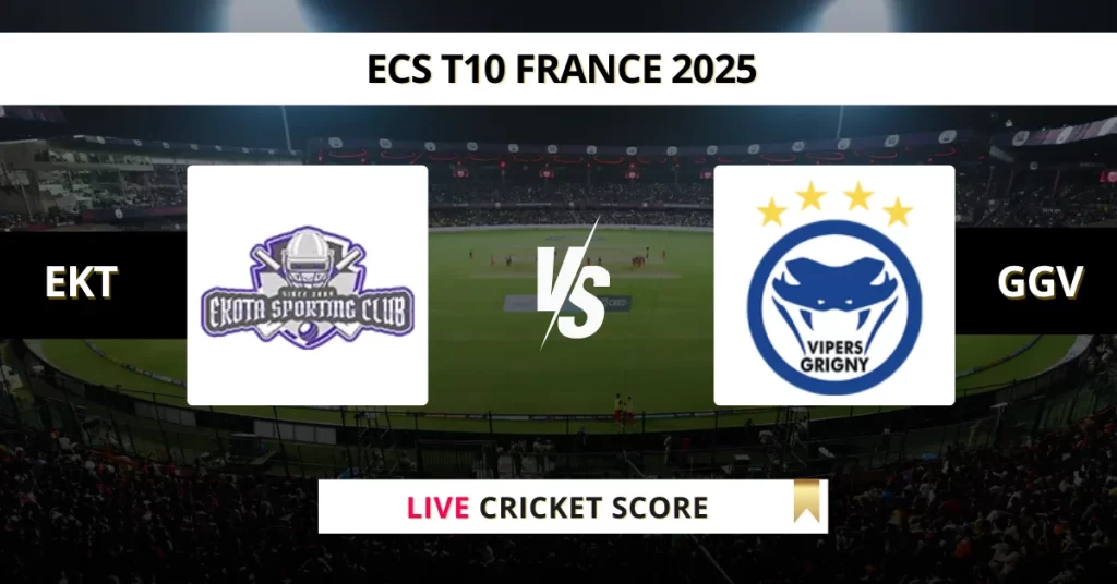 EKT vs GGV Live Score: Scorecard, Ball by Ball Commentary – Match 2, ECS T10 France 2025